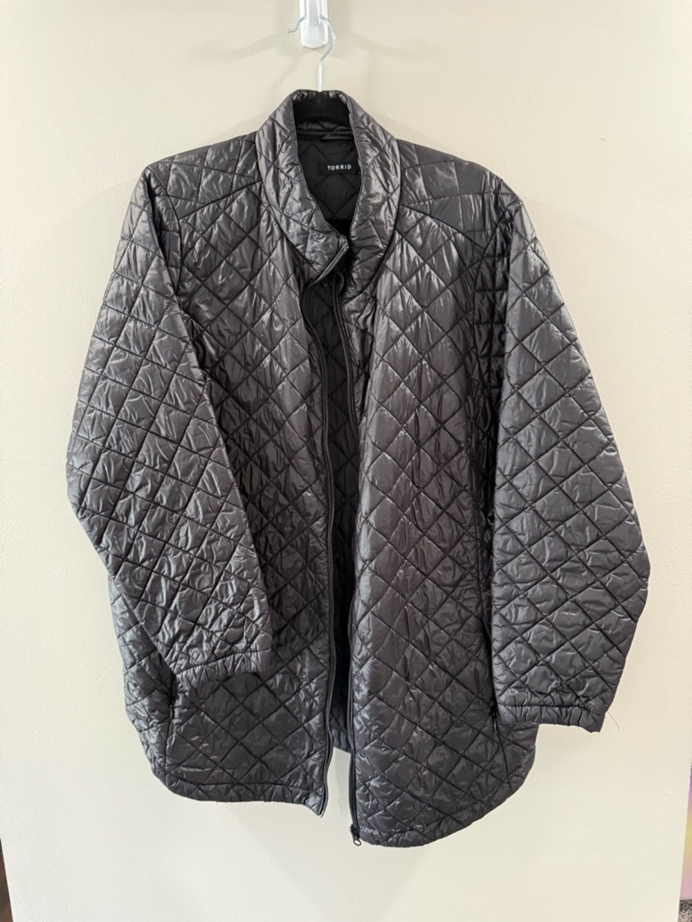 torrid Black Quilted Jacket with Diamond Stitch